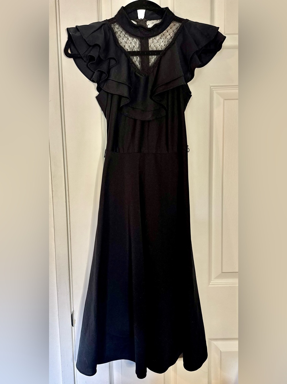 Romantic 1970s black dress